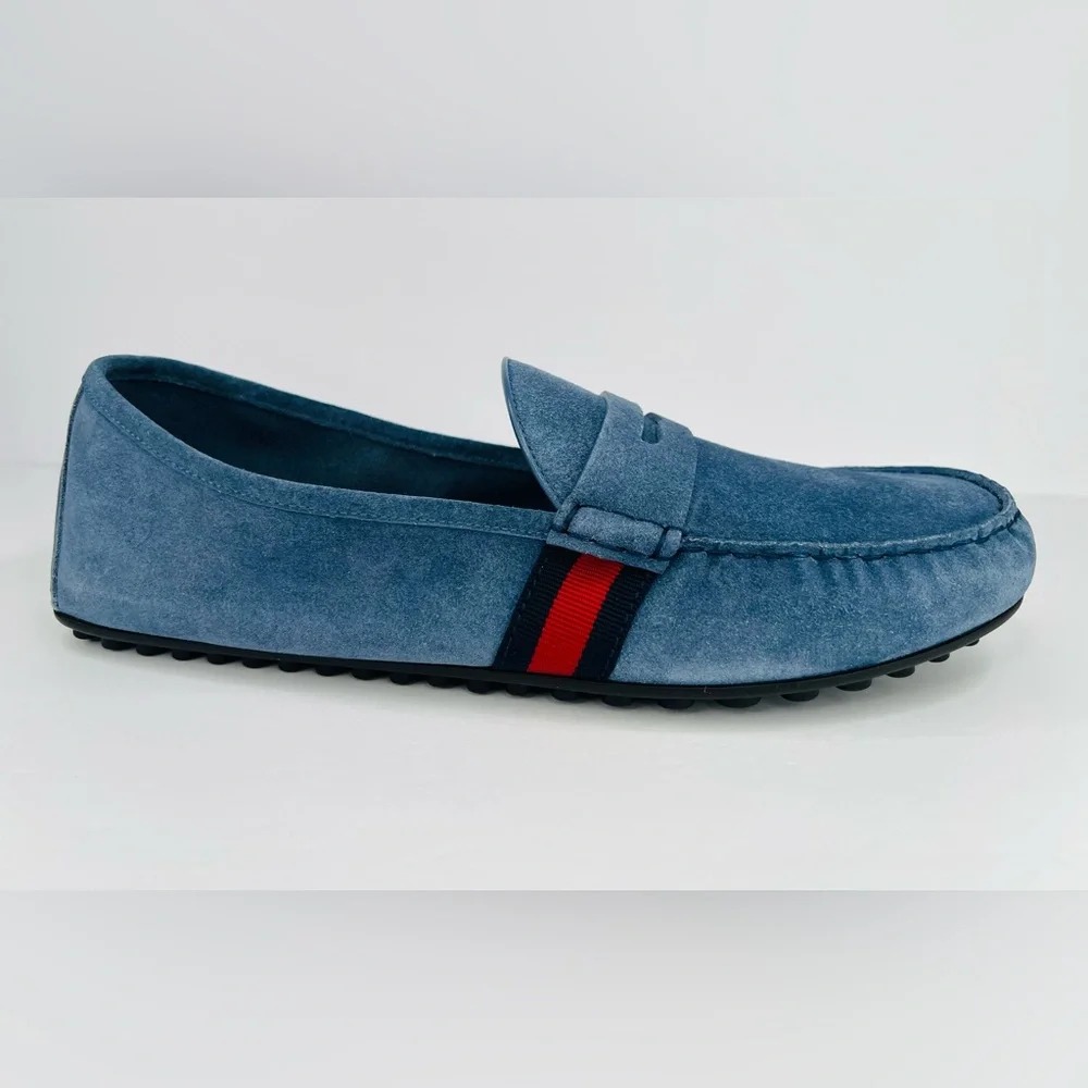 Gucci Moccasin Logo Queens Suede Sylvie Driver Loafers UK 13.5 - US 14 - EU 47.5 - Picture 10 of 12